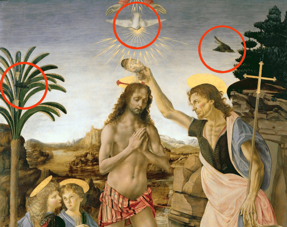 Baptism of Christ, Leonardo da Vinci