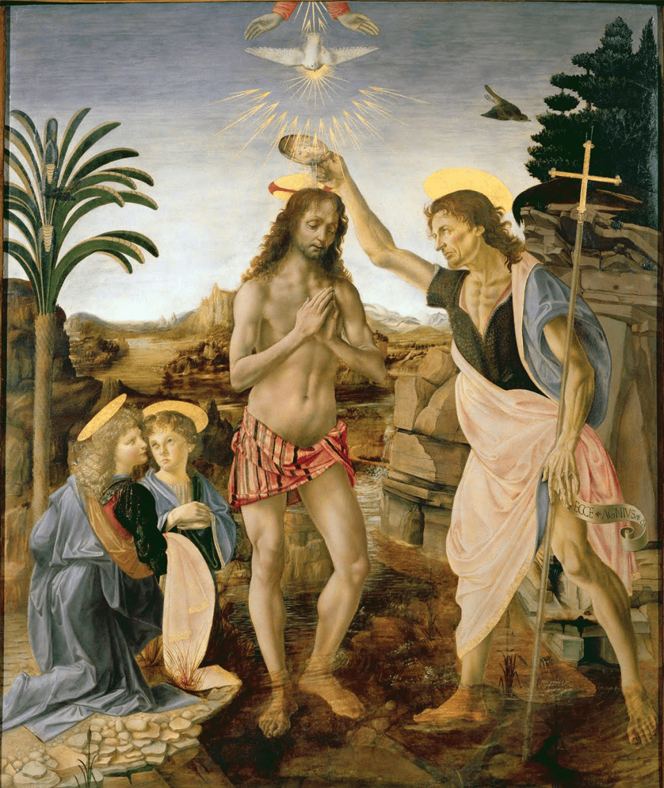 Baptism of Christ, Leonardo da Vinci