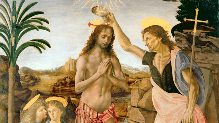 Le baptême du Christ, Leonardo da Vinci