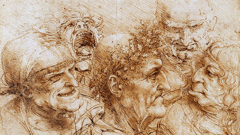 Cabezas grotescas, Leonardo da Vinci
