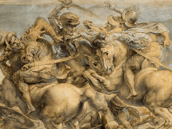 Slaget vid Anghiari är en freskomålninga av Leonardo da Vinci