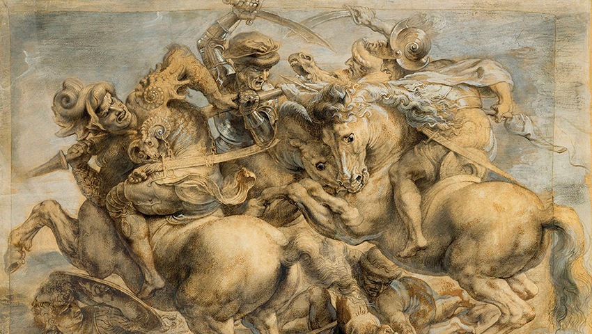 Slaget vid Anghiari är en freskomålninga av Leonardo da Vinci