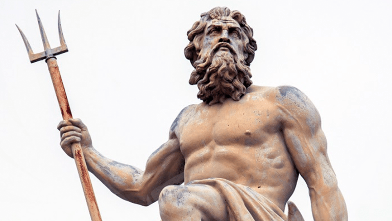 Gud Neptunus med treudd- Människans mysterium