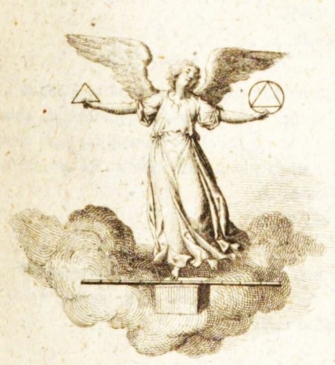 Angel standing on a cubic Stone