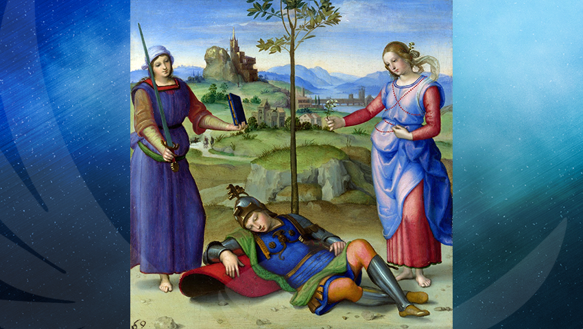 Viziunea unui cavaler, Raffaello Sanzio