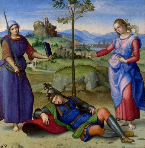 Viziunea unui cavaler, Raffaello Sanzio
