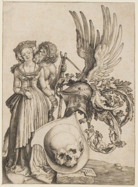 Las tres edades o Escudo de armas con una calaver, — Albert Durero (1471 y 1528).