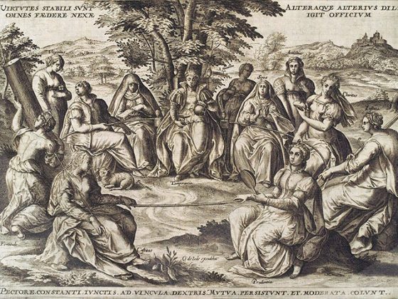Alegoría de la dorada medianía, Gerard de Jode ─1509-1591