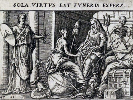 Only virtue is exempt from death, Emblemata Liber, Boissard