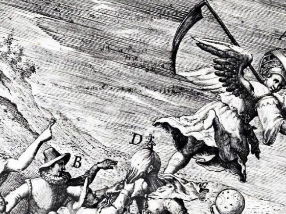 Mientras el tiempo huye, retienen, en apariencia, la oportunidad melenuda, Theodoor Galle