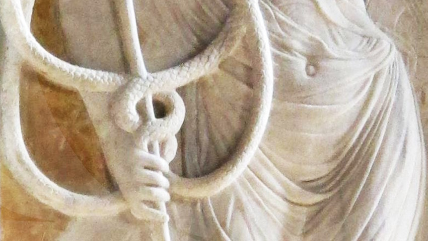 Zeul Mercur, Capela Zodiacului, Rimini, Italia. De Agostino di Duccio