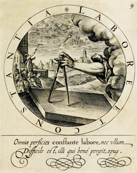 Emblèmes choisis, Emblema 9, Labore et Constantia, Gabriel Rollenhagen