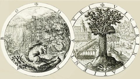 "DVRABO" (Je résisterai) et "VICTRIX PATIENTIA DVRI" (Patience victorieuse dans les difficultés), Gabriel Rollenhagen